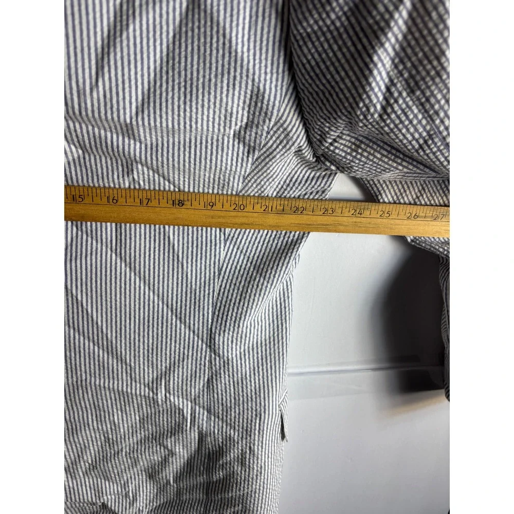 Jos. A. Bank Stays Cool Mens 44R Seersucker Blazer Blue White Striped Cotton 3-B